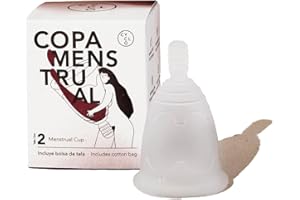 Copa Menstrual Cyclo Nature Talla 2. Blanda con Tirador - Fabricada en España con Silicona Médica Biocompatible - Capacidad de hasta 12 Horas de Uso Sin Vaciado y Cero Pérdidas