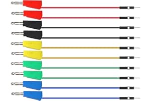 OUITBLE Testzubehör ，10pcs stapelbarer Bananenstecker zu Steckbrett männlichen Überbrückungsdrähten weiche flexible Silikon-Testleitungen