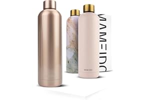 MAMEIDO Gourde Isotherme 500ml - Bouteille Isotherme inox, étanche, sans BPA, conserve le froid à 24h, la chaleur 12h (Rosé Quartz, 0,5l)