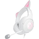 Razer Kraken Kitty V2 - Oyun ve yayın i&ccedil;in Kitty Kulaklı Kablolu RGB Kulaklık (325 g, TriForce 40 mm S&uuml;r&uuml;c&uuml;ler, HyperClear Ka