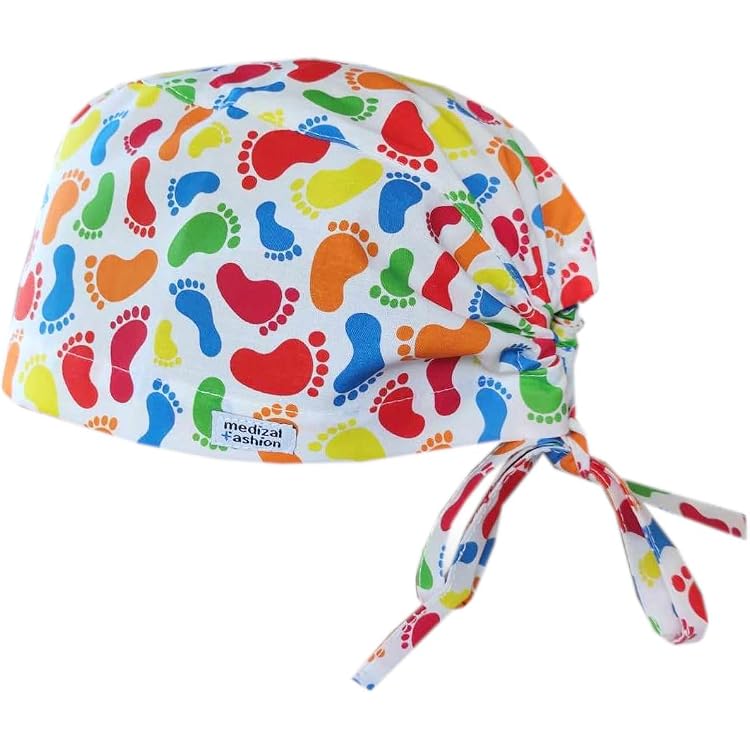 Produktbild von OP Haube Baumwolle Weihnachtstag Chirurgische Cap Schweißband Für Ärzten, Krankenschwestern Verstellbar Kappe Chirurgen-Mütze Unisex Chemo Bandana Arbeitskappe Peeling Kappe (Multicolor, One Size
