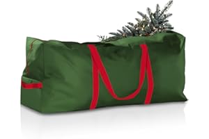 E-SMARTER 165x38x76cm Christmas Tree Storage Bag, 600D Oxford Material Holiday Spirit Waterproof XMAS Tree Bag for Bulky Items, Medium Furniture，GREEN