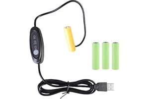 Beimus USB AA Battery Eliminators Cable 5V 2A to 3V 4.5V 6V 5W AA LR6 Power Supply Converter for LED Lights and Toy