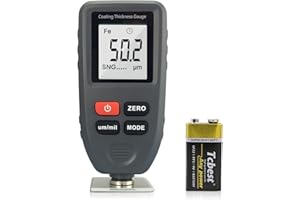 GOYERRNES Spessimetro Vernice del rivestimento GR-1001 Tester automatico del calibro di spessore della spessimetro digitale per l'auto Fe-NF Auto Power Off Campo di misura 0-1300um(0-51,2mil) Calibro