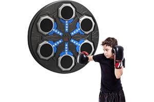 ZINUEEN Music Boxing Machine per bambini, macchina musicale a LED, Smart Bluetooth Music Boxing Machine per bambini con guantoni da boxe, dispositivi di allenamento elettronici, velocità regolabile, modalità
