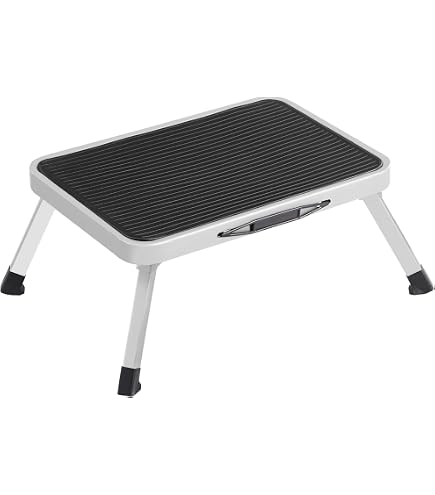 hjh OFFICE Too-S 830005 Marchepied en Plastique avec roulettes Gris Clair Hauteur 30 cm Charge
