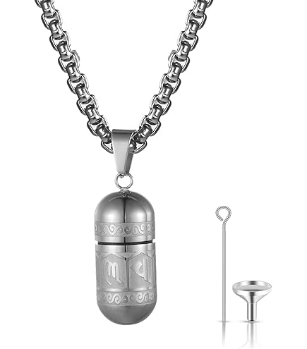 POPETPOP Collana Urna In Vetro Ciondolo Clessidra In Acciaio - Foto 6