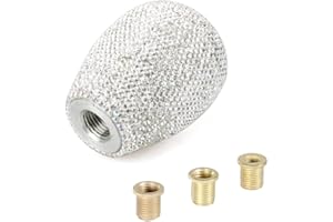 muge racing Bling Crystal Car Gear Shift Knob, Auto Interior AccessoriesGear Lever Shift Knob with 3 Adapters Universal for Most Vehicles(Oval)