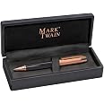 Mark Twain Set di Penne Penna a Sfera a Rotazione E Di Metallo con Incisione - Struttura Legno - Blu Mina - IN Astuccio-Regalo Zum Compleanno 1253213
