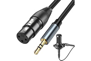 EuAcesry 3.5 mm Câble Adaptateur XLR Jack, 1 m Cable Mâle Femelle vers Micro Prise XLR RCA Jack pour Caméscopes, Guitare, Hautparleur, Microphone, Amplifier, Carte Son