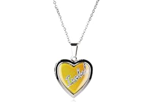 G to J Girls Personalised Name Heart Shaped Mood Locket Pendant Kids Necklace