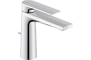 Duravit Tulum by Starck Mitigeur monocommande de lavabo, Robinet lavabo, Taille M (hauteur de sortie 122 mm), Robinet salle bain avec tirette et garniture de vidage, Robinet, chromé