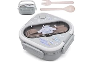 YCVBCY Cartoon Lonchera para Niñas,Cajas Bento Todo en uno Impresas con Asa Kawaii de 4 Puntos Tipo Cerradura Tipo lonchera para Alimentos, Frutas y Aperitivos, Adecuado para Niños 1