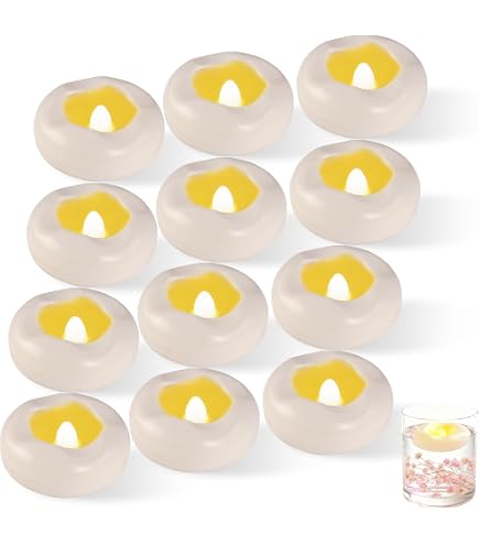 HENGBIRD Lot De 6 Bougies LED Flottantes Fleur – Chauffe-Plat Étanchées, Lumière Vacillante Sans Flamme Pour Mariage, Spa Et Bain