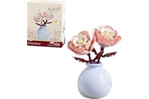 CANRNYACBZ Costruzione Fiori Bouquet, Kit Fiori Artificiali da Costruire, Bambini Kit di Costruzione, Peonia Bouquet con Decorazioni - per Decorazioni Domestiche e Regali (Peonie)