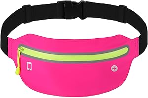 Peginmol Laufgürtel für Handy, Lauftasche Jogging wasserdichte, Hüfttasche für Running mit Reflektierende Streifen, Sportgürtel Running Belt zum Joggen, Fitness, für Fast Alle Smartphones, Rosenrot