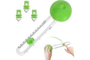 YISKY Coupeur De Papier Circulaire, Coupe-cercle rotatif avec 3 lames remplaçables, Cut Paper Circle Rotary Circle Cutter Rotatif Craft Massicot Supplies, pour l'art et les loisirs créatifs (Green)