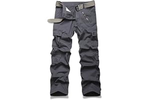 MUST WAY Men's Work Trousers Camouflage Army Combat Trousers Cotton Work Wear Cargo Trousers with 8 Pockets