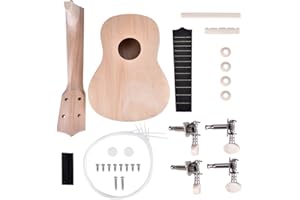 Redxiao Ukelele Instrument Accessory, 21inch 4 String Make Your Own Ukulele Basswood Set Concert Ukulele for Beginners Kids Adults and Amateur with Installation Tools DIY Kit