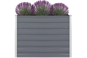 vidaXL Jardinera Elevada Jardín 100x100x77 cm Acero Galvanizado Gris Macetero