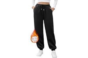 Niwicee Pantalon Chándal Mujer Invierno con Forro Polar Sherpa Pantalones DeportivoTérmicos Jogger Cordón Ajustable Casuales 2 Bolsillos Cómodos Fleece Pantalón de Jogging