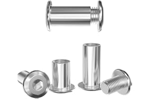 GUEEYUAW 10 Piezas Tornillos de Conexión M4 × 8 mm, 304 Acero Inoxidable A2 V2A Tornillos de unión para muebles y armarios