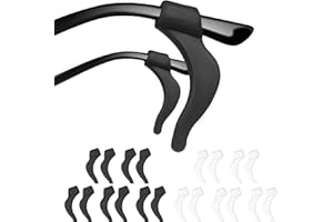 DIAONIAN 20 Pezzi Ferma Occhiali,Ferma Occhiali In Silicone,Antiscivolo Occhiali,Reggi Occhiali,Occhiali Antiscivolo Gancio,Occhiali Ear Grips Ganci,Per Occhiali,Occhiali Da Sole,Nero+Bianco