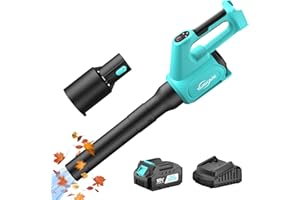 YARDCARE Soplador de Hojas Bateria 18V, Turbo+5 Velocidades, Soplador de Aire Potente, Flujo de Aire de hasta 780 m³/h, Velocidad del Viento de hasta 193 km/h, Extraíble, para Jardín y Césped