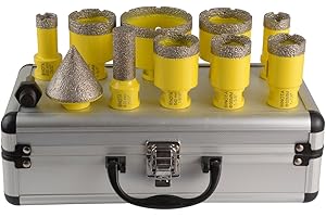 BINOTA Forets diamant, 20 25 32 35 40 45 50 et 68 mm, avec adaptateur pour tige hexagonale, mèche à chanfreiner diamant, mèche diamant, pour granit, marbre, carrelage, maçonnerie, pierre, brique