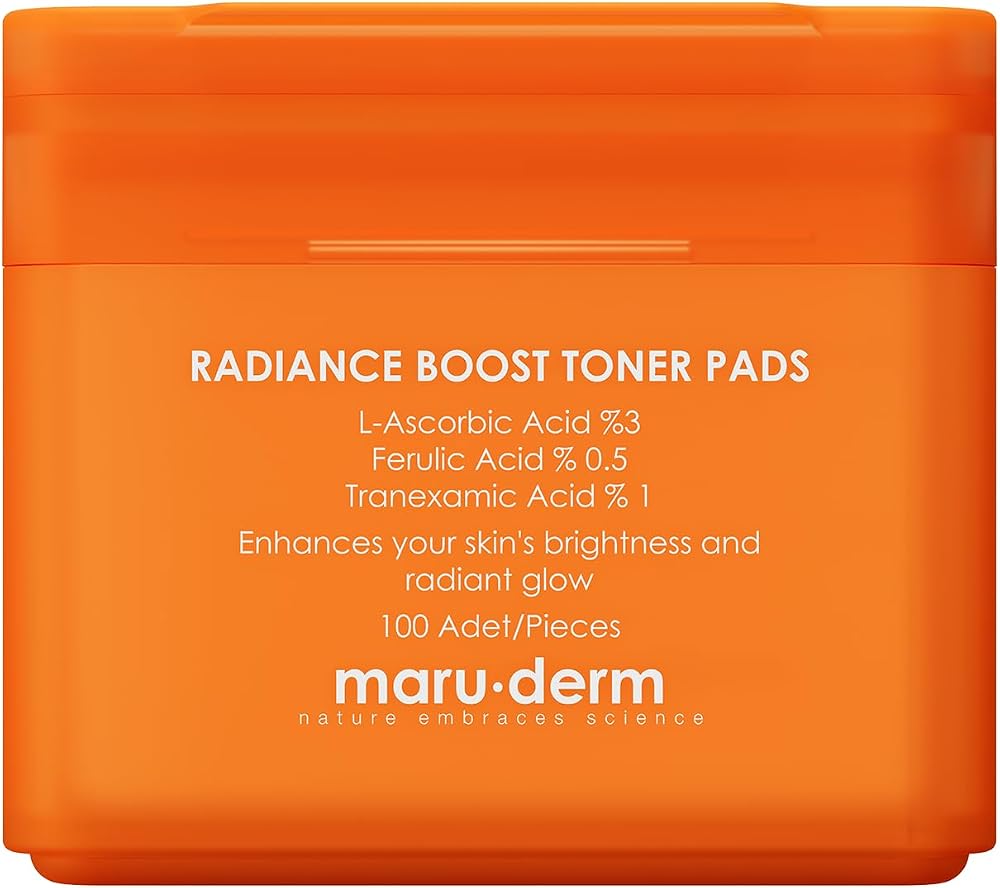Maruderm Aydınlatıcı ve Canlandırıcı Hidrojel Tonik Ped 100 Adet -L-Ascorbic %3, Tranexamic %1, Ferulic %0.5