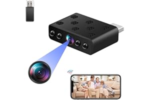Tebetu Mini Telecamera Spia Nascosta, Telecamera WiFi da Interno con Audio, HD Videocamere di Sorveglianza, USB Micro Telecamera Spia con Rilevamento del Movimento Per Casa/uffici, ecc.