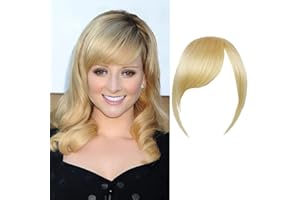 DSOAR Clip In Bangs Grube boczne grzywka prawdziwe ludzkie włosy grzywka boczne przedłużanie włosów proste grzywka (grube grzywki ze świątyniami, blondynka)