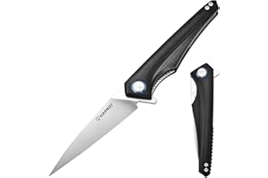 HARNDS Qingluan Coltello pieghevole con lama in acciaio D2 e manico in G10 con clip da tasca per l'avventura all'aperto Coltello da campeggio (Nero)