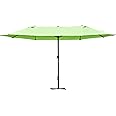 Outsunny 4.6m Garden Parasol Double-Sided Sun Umbrella Patio Market Shelter Canopy Shade Outdoor with Cross Base