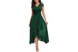 BBONLINEDRESS Bboninedress Robe de Soirée Cocktail Longue Asymétrique pour Mariage Invité Bal de Promo Anniversaire Cérémonie en Mousseline de Soie