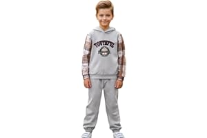PATPAT Boys Bekleidungssets für Jungen Splice + Print, Hosen & Tops & Kapuzenpullover Kinder Jungen, Kinder Kleidung, Boys Outfits, Kinder Hose, Frühjahr & Herbst Geschenke 5-6 Jahre 110-116 cm