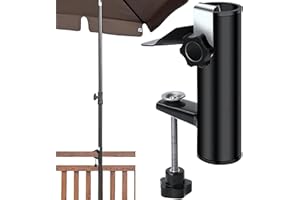 Cimvidi Uchwyt na parasol przeciwsłoneczny, poręcz balkonowa, uchwyt na parasol, uniwersalny uchwyt na parasol, na plażę, na balustradę, blat stołu, trybuny