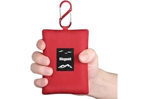 Siegvoll Mini koc kieszonkowy plaza koce piknikowe nylon ultralekki przenośny mata plażowa z karabińczykiem na plażę, piknik, kemping i wędrówki 140x 200 cm (Czarny)