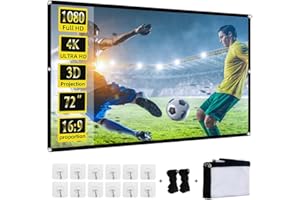 AiNinXun Schermo per Proiettore 72 Pollici Telo Proiettore Esterno 16:9 HD Anti Rughe Pieghevole Portatile Telo Proiettore Doppia Faccia Schermo Proiezione per Esterno Home Theater Ufficio Cinema