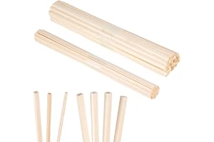 MoTrent 130Pieces Wood Strips Balsa Square Wooden Dowels 1/8 Inch, 1/4 Inch, Square Dowel Rods 12 Inch Hardwood Unfinished Wood Sticks for Crafts DIY Projects Models Making Supplies, (MT-UK-Balsa-5)