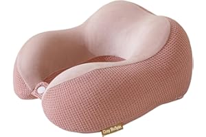 Cozy BoSpin Reisekissen Nackenkissen für Reisen, Memory-Schaum, tragbares Stützkissen, bequem und leicht, Schnellpack für Camping, Schlafkissen (Rosa)