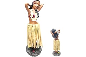 ‎TCEAPOO Tceapoo Wackelfigur Auto, Hawaiianische Tänzerin Auto Mini Hawaiian Dashboard Doll Wackelkopf Figur Auto Hawaii Hula Girl Posing Autodeko, Hawaiianische Tänzerin Dekoration für Auto,Schreibtisch,Büro
