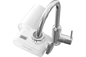 Vortopt Sistema di filtraggio dell'acqua montato sul rubinetto con promemoria, flusso rapido da 1893 litri - Filtro dell'acqua montato sul rubinetto per trattenere i minerali benefici, T3-ACF