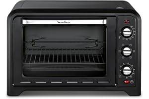 Moulinex Optimo, horno de sobremesa de 39 L con asador, compacto, convección, 7 modos de cocción, termostato de hasta 240 °C, temporizador de 120 minutos, fácil de usar, OX485810