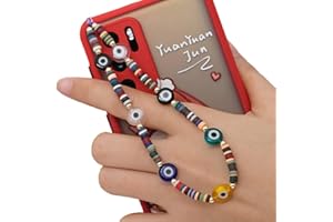 PTNKUIIY Böhmische Anti-Verlorene Handykette,Vintage Acryl Handy Charm Perlen Bunt Handykette Lanyard Perlen Strap Telefon Anhänger Handy Schmuck Hängen Chian String für Handy Kamera Keychain