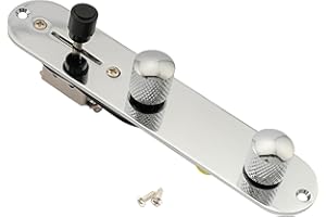 Musiclily 32mm Tele Plaque Contrôle Pré-câblée avec Sélecteur 3 Positions Harnais Câblage pour Guitare électrique Fender Telecaster, Chrome