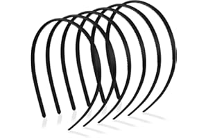 Hanyousheng 6 sztuk plastikowej opaski na głowę, grzebień 8 mm, czarna antypoślizgowa obręcz do włosów, uniseks sportowa modna opaska do włosów akcesoria dla kobiet i mężczyzn