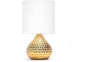 Lampa stołowa Aigostar ceramiczna, lampka nocna w stylu vintage z abażurem z tkaniny, gniazdo E14, maks. 40 W, lampka nocna, lampa stołowa do sypialni (żarówka nie jest dołączona) – wys. 235 mm