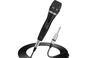 Depusheng C3 Professional Dynamic Vocal Microphone Moving Coil Dynamic Cardioid Unidirectional Handheld Microphone with ON/OFF Switch for Stage Singing, Karaoke and Speech
