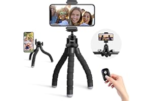 UBeesize Trépied pour téléphone portable, mini trépied pour smartphone et appareil photo, trépied pour iPhone avec Bluetooth - Levier de serrage rapide amovible